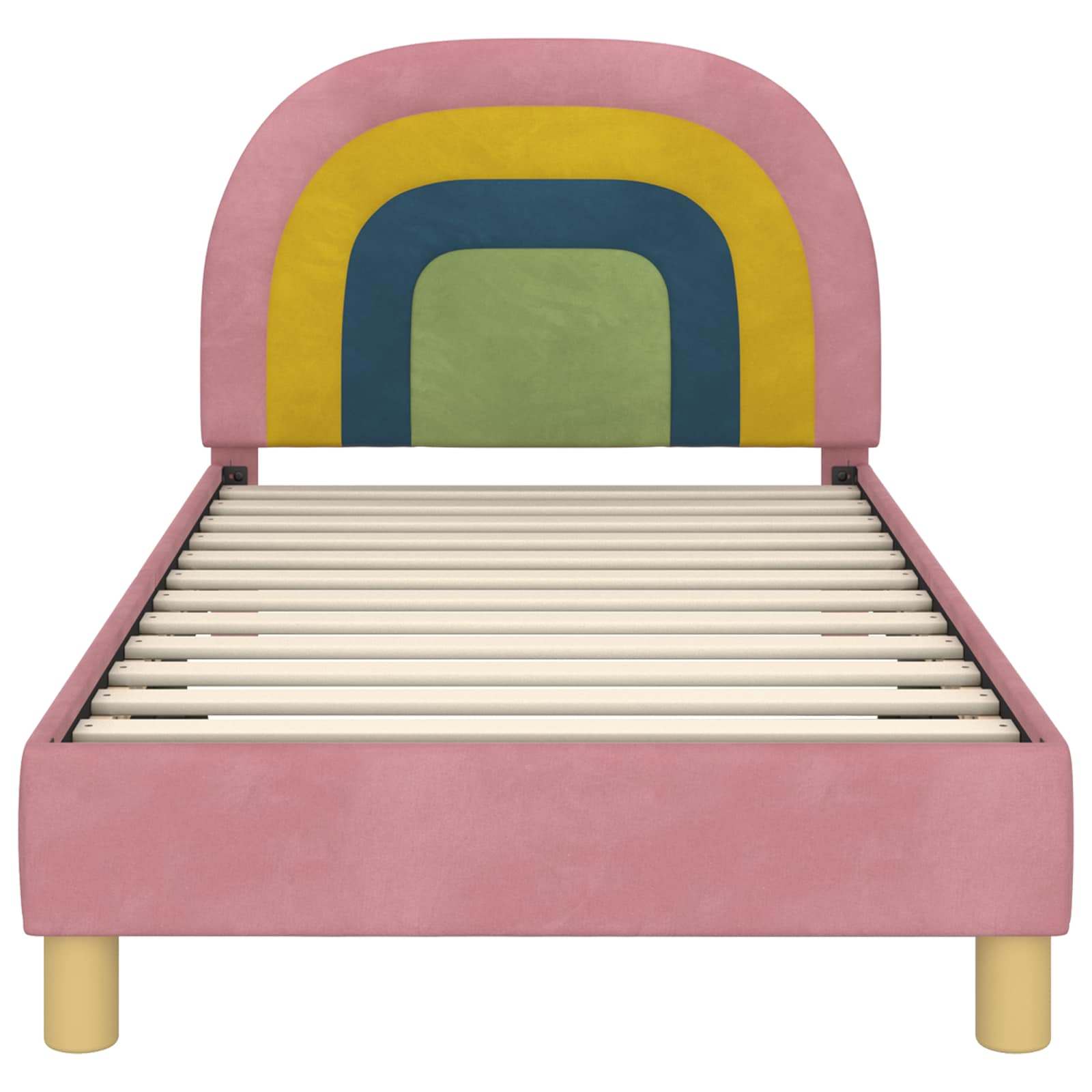 Struttura letto bambini con testata Rosa 80 x 160 cm Velluto 42011007
