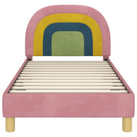 Struttura letto bambini con testata Rosa 80 x 160 cm Velluto 42011007