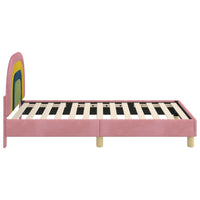 Struttura letto bambini con testata Rosa 80 x 160 cm Velluto 42011007