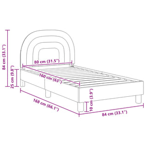 Struttura letto bambini con testata Rosa 80 x 160 cm Velluto 42011007