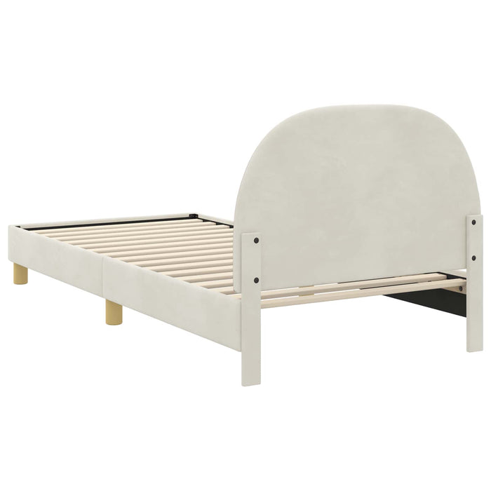 Struttura letto bambini con testata Crema 80 x 200 cm Velluto 42011008