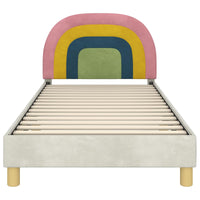 Struttura letto bambini con testata Crema 80 x 200 cm Velluto 42011008