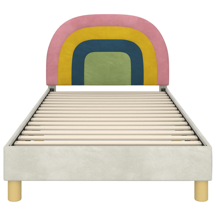 Struttura letto bambini con testata Crema 80 x 200 cm Velluto 42011008