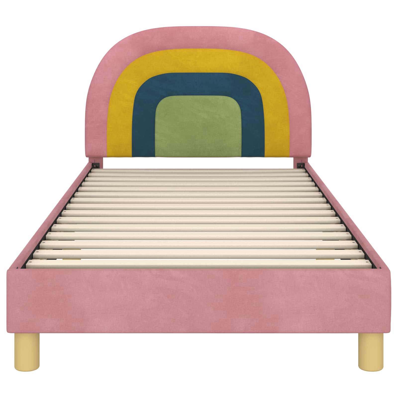 Struttura letto bambini con testata Rosa 80 x 200 cm Velluto 42011009