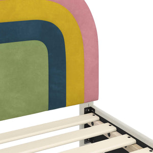 Struttura letto bambini con testata Crema 90 x 190 cm Velluto 42011010