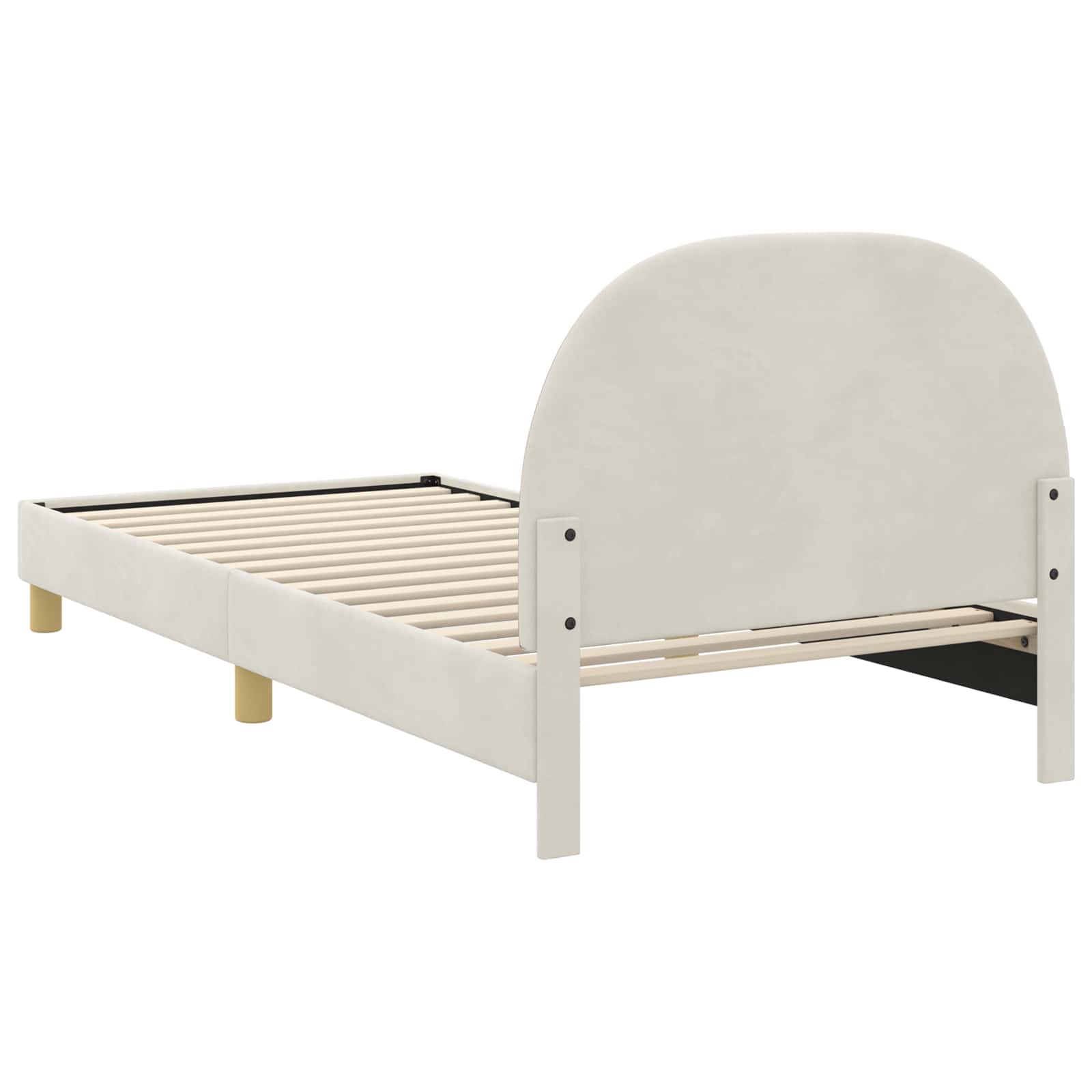 Struttura letto bambini con testata Crema 90 x 190 cm Velluto 42011010