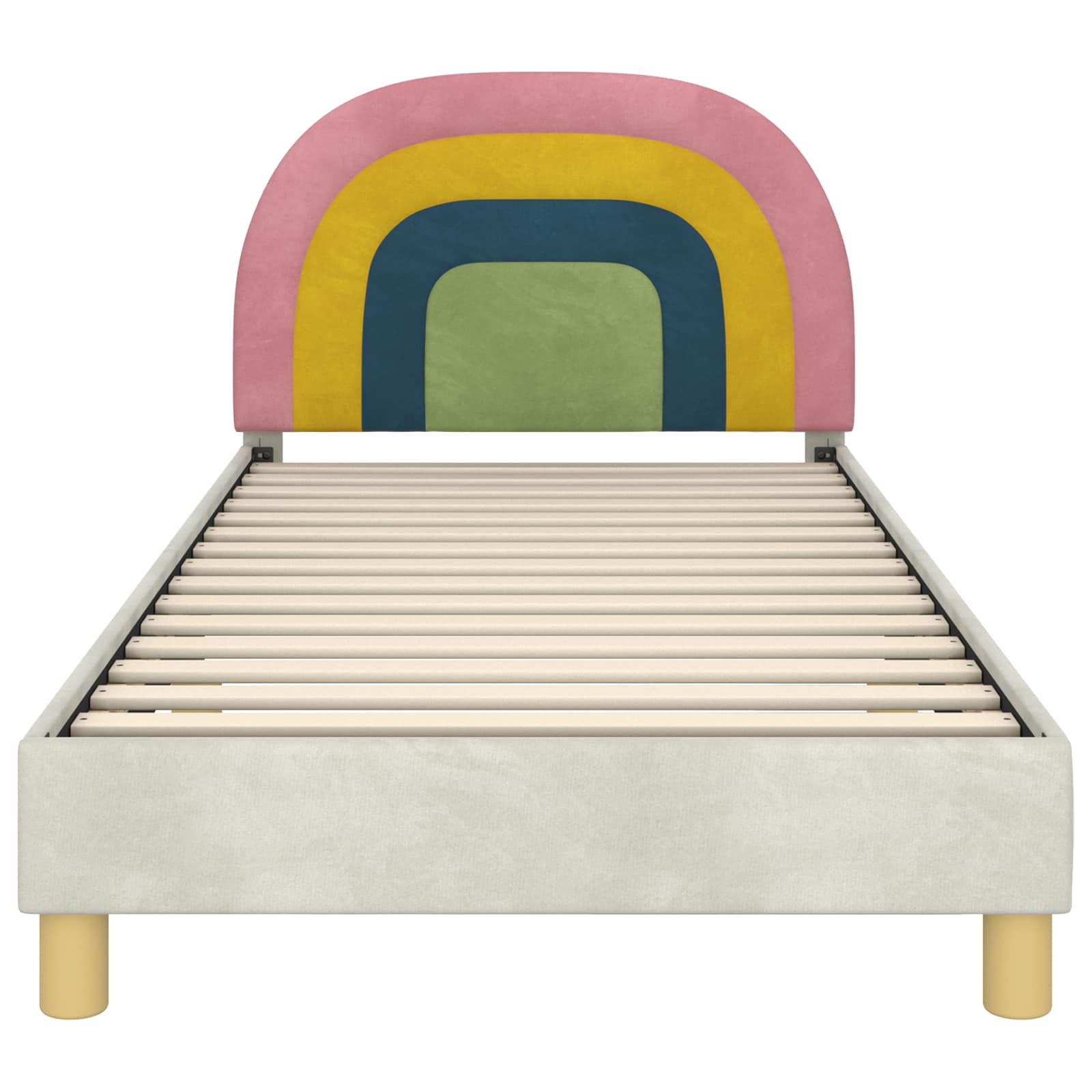 Struttura letto bambini con testata Crema 90 x 190 cm Velluto 42011010