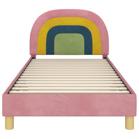 Struttura letto bambini con testata Rosa 90 x 190 cm Velluto 42011011