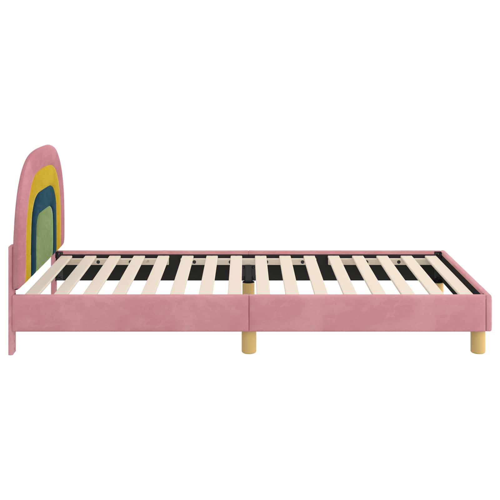 Struttura letto bambini con testata Rosa 90 x 190 cm Velluto 42011011