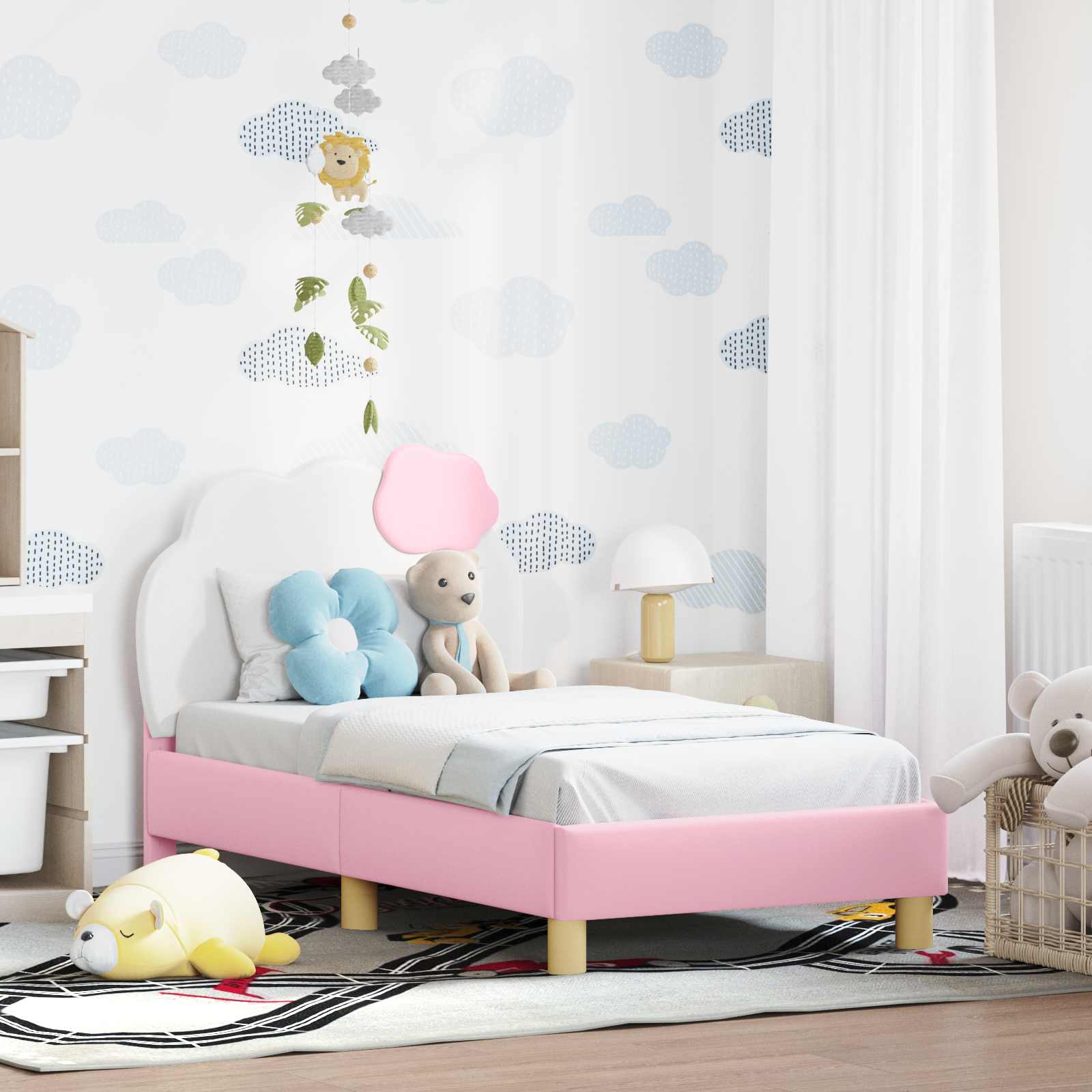 Struttura letto per bambini con testata Rosa 70 x 140 cm PU 42011014