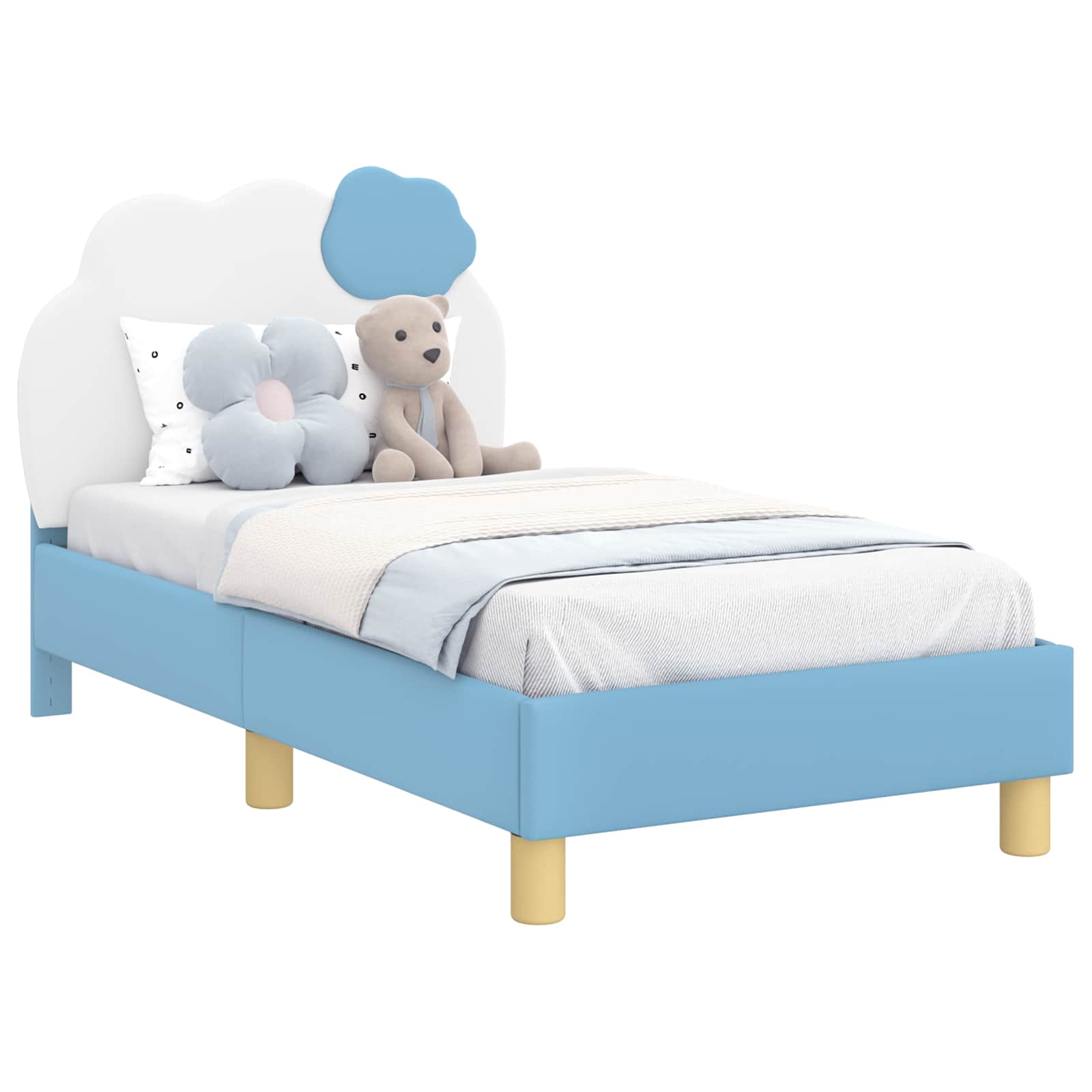 Struttura letto per bambini con testata Blu 70 x 140 cm PU 42011015