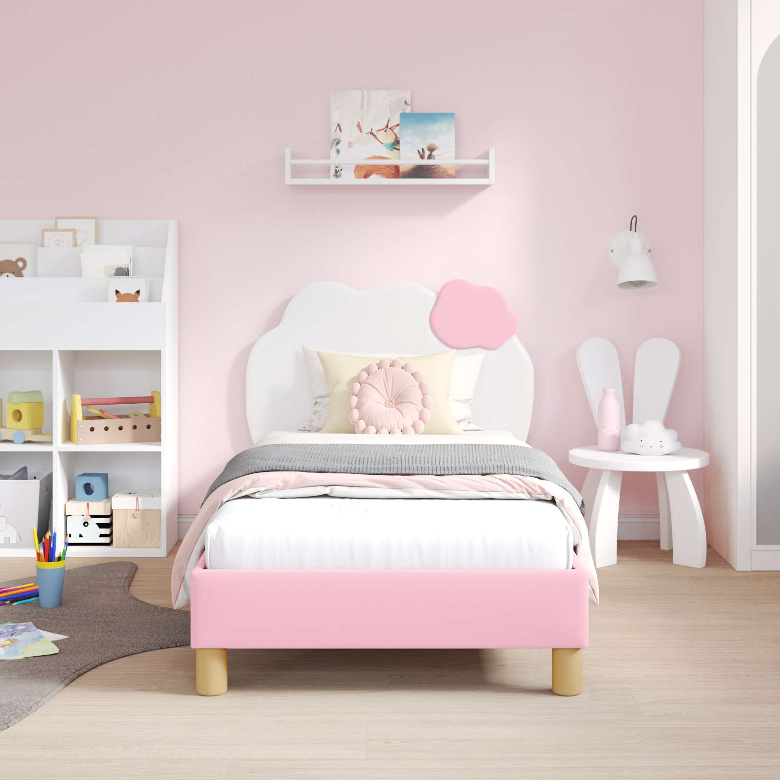 Struttura letto bambini con testata Rosa 80 x 160 cm PU 42011016