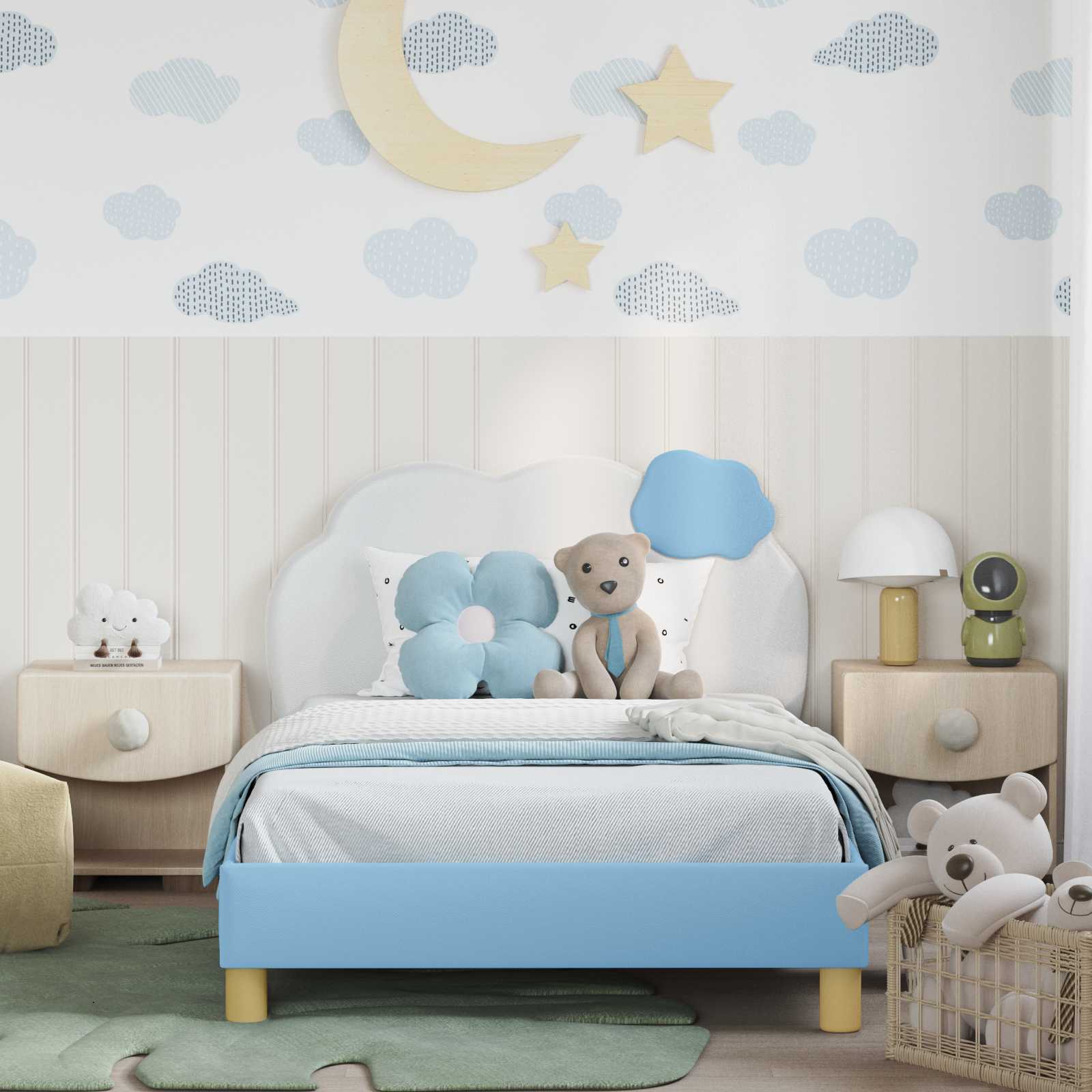 Struttura letto bambini con testata Blu 80 x 200 cm PU 42011019