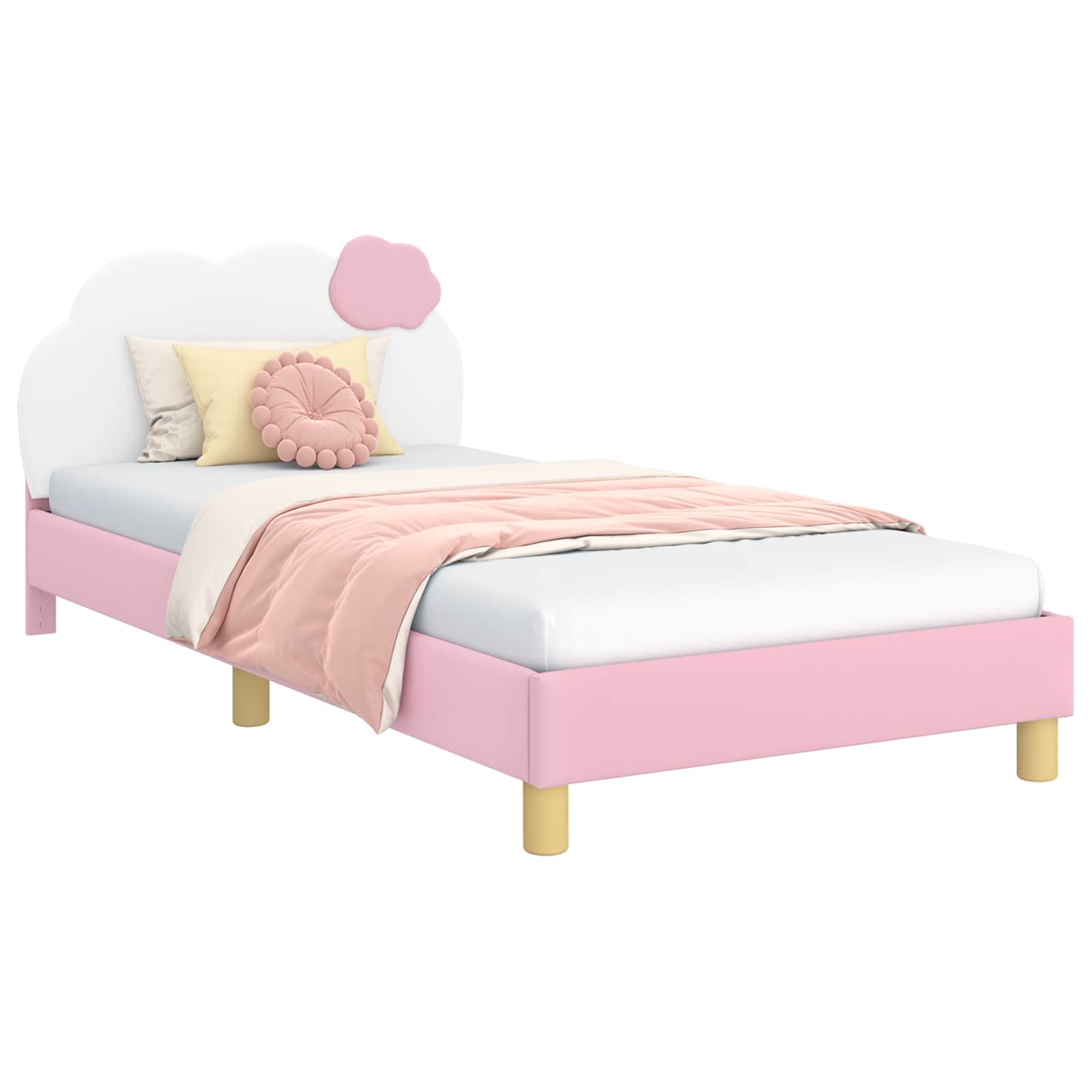 Struttura letto bambini con testata Rosa 90 x 190 cm PU 42011020