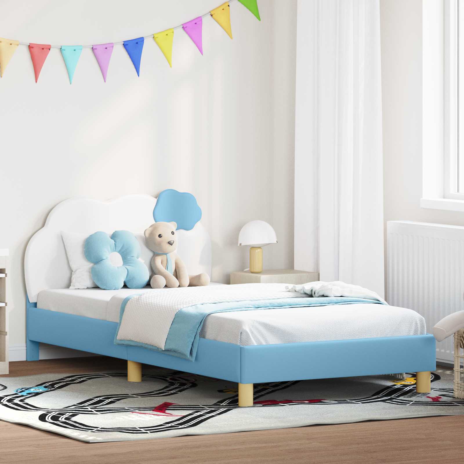 Struttura letto bambini con testata Blu 90 x 200 cm PU 42011023