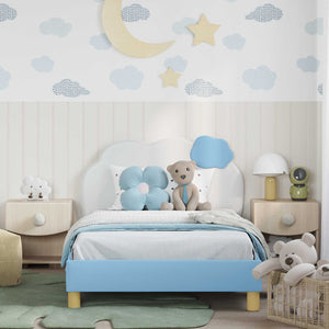 Struttura letto bambini con testata Blu 90 x 200 cm PU 42011023