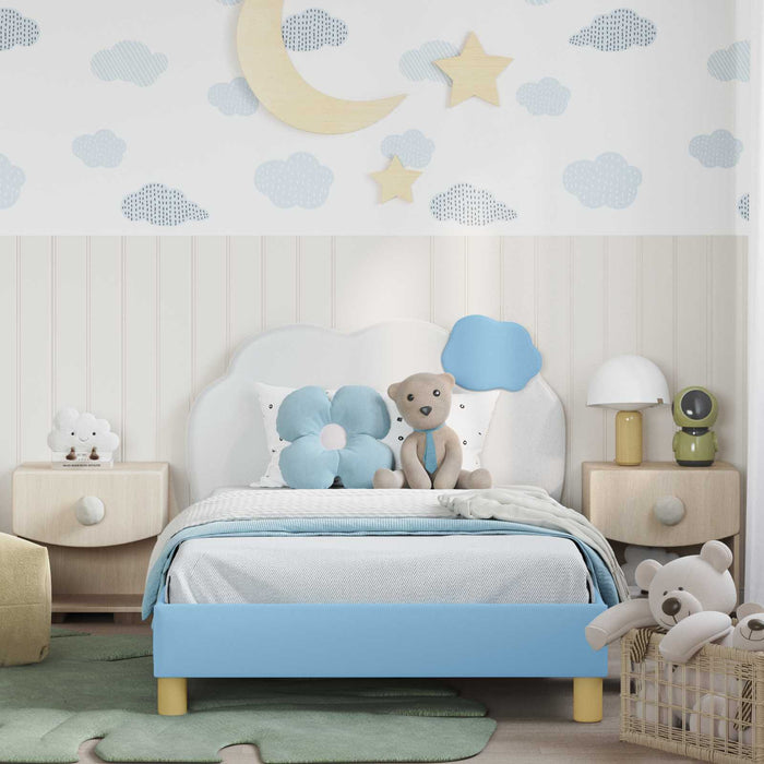 Struttura letto bambini con testata Blu 90 x 200 cm PU 42011023
