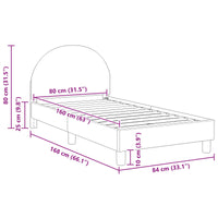 Struttura letto bambini con testata Rosa 80 x 160 cm 42011028
