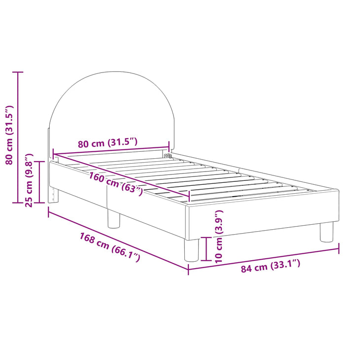 Struttura letto bambini con testata Rosa 80 x 160 cm 42011028