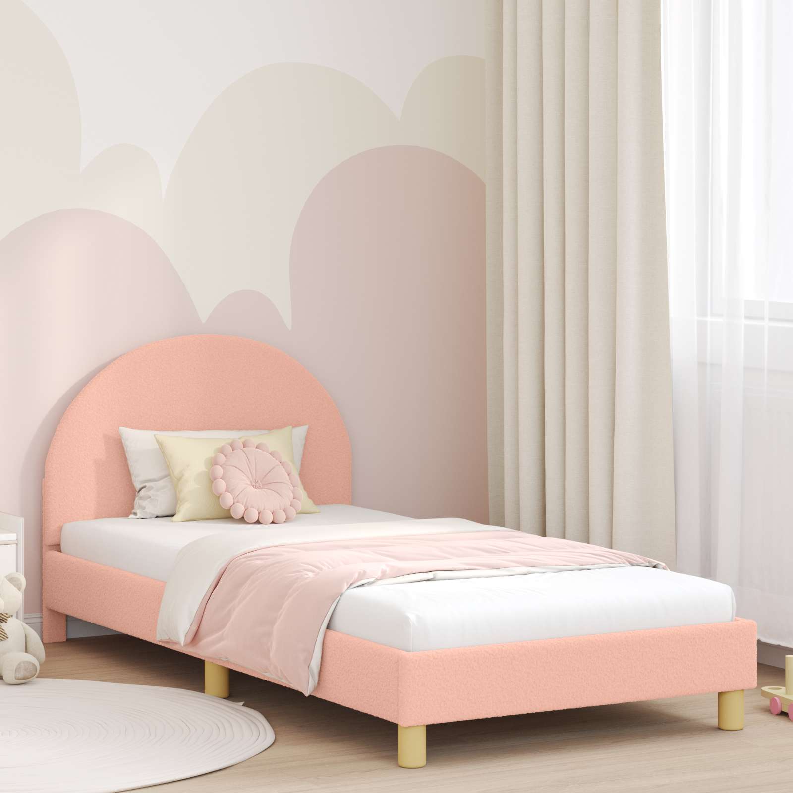 Struttura letto bambini con testata Rosa 90 x 190 cm 42011034