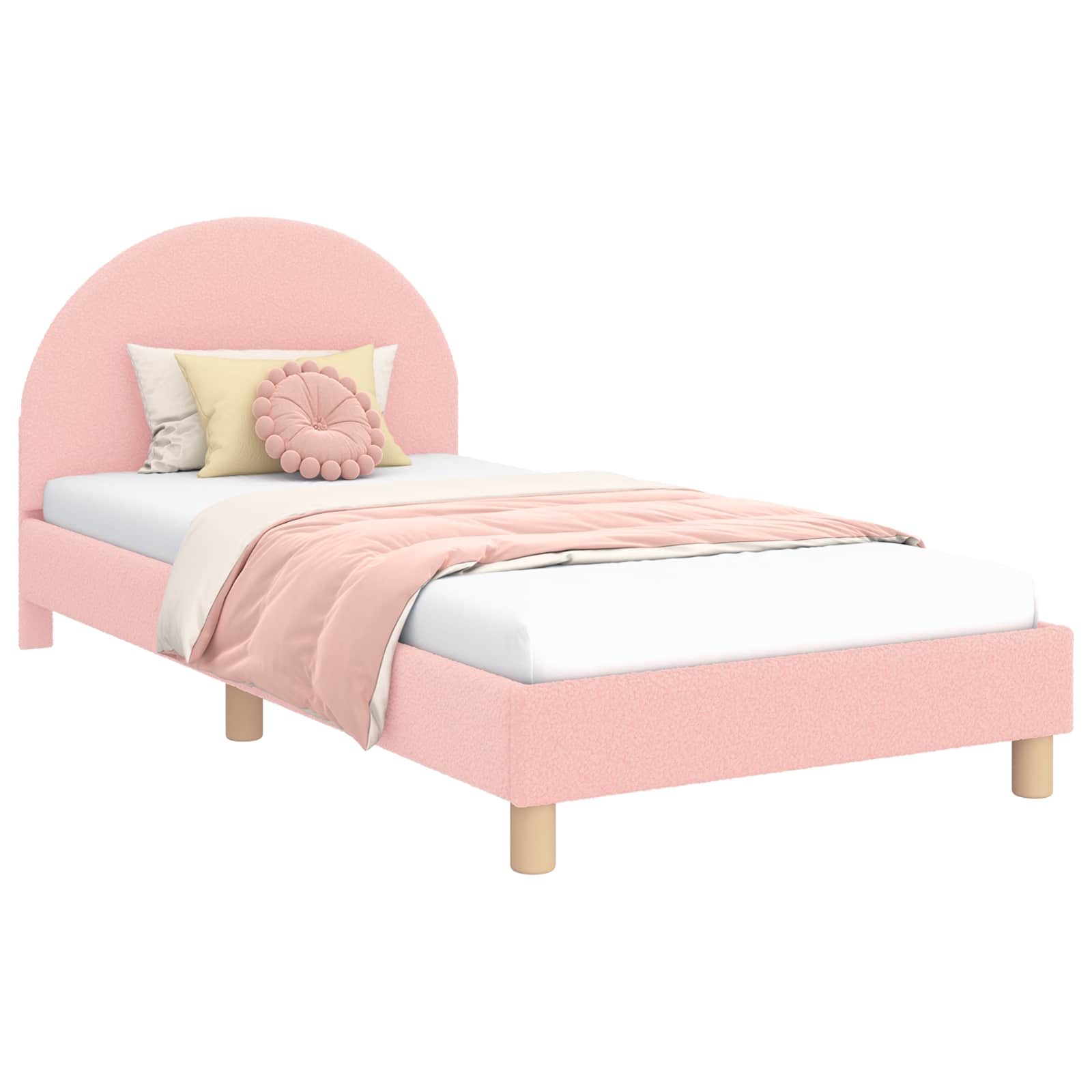 Struttura letto bambini con testata Rosa 90 x 200 cm