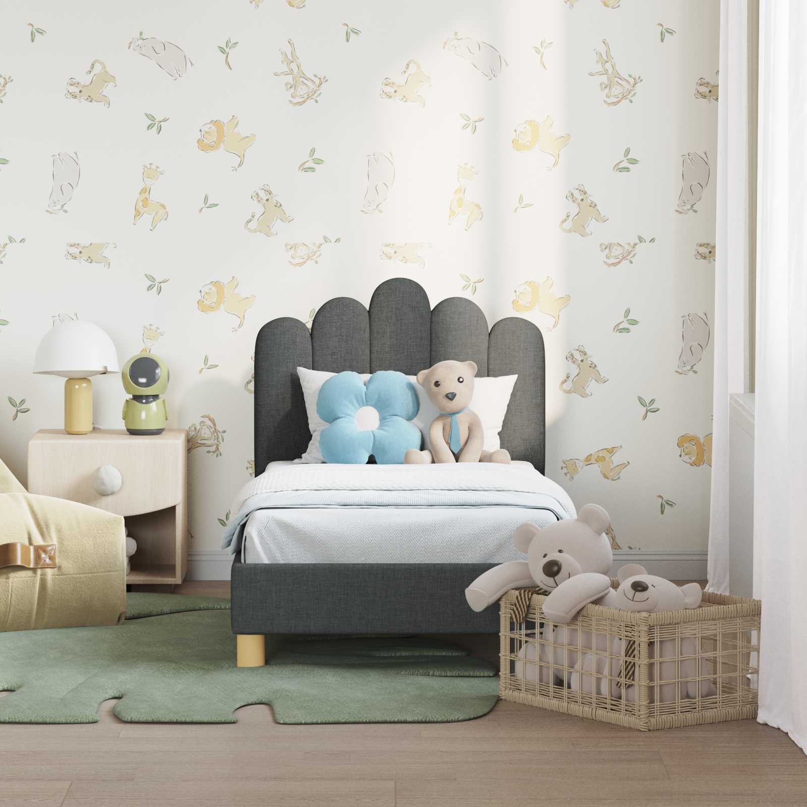 Struttura letto per bambini con testata Grigio scuro 42011040