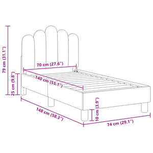 Struttura letto per bambini con testata Grigio scuro 42011040