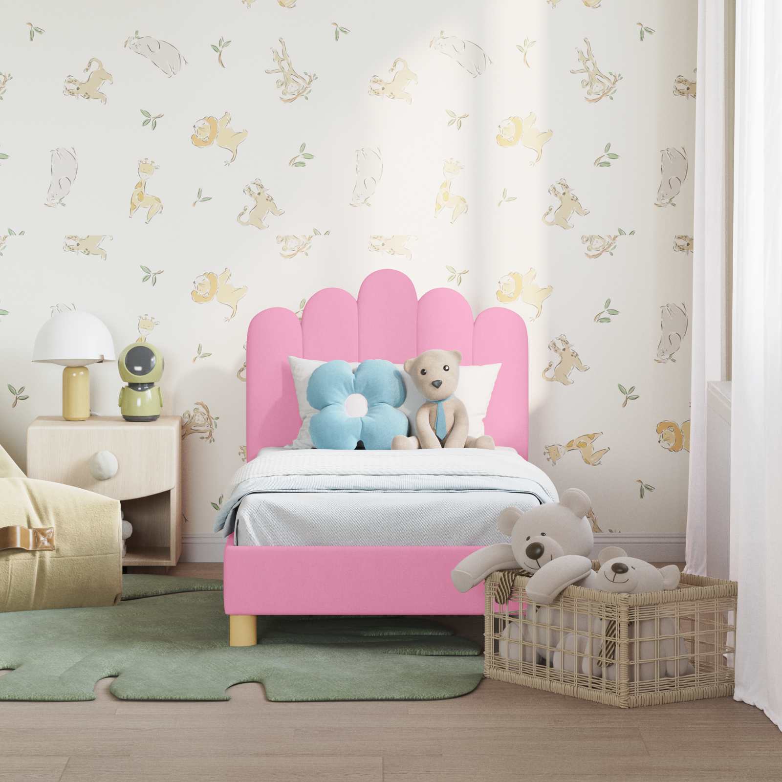 Struttura letto per bambini con testata Rosa 70 x 140 cm 42011042