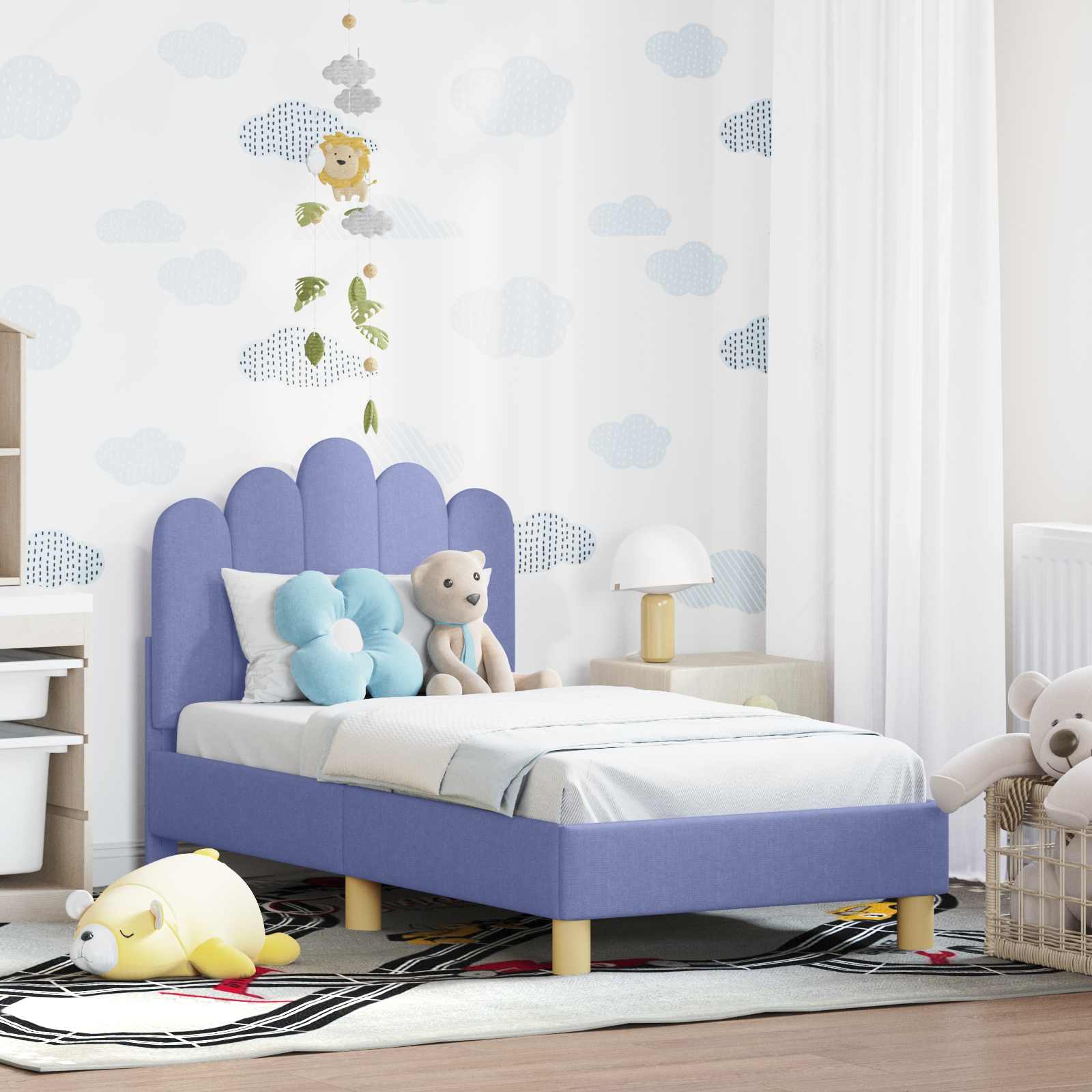 Struttura letto per bambini con testata Blu jeans 70 x 140 cm 42011043