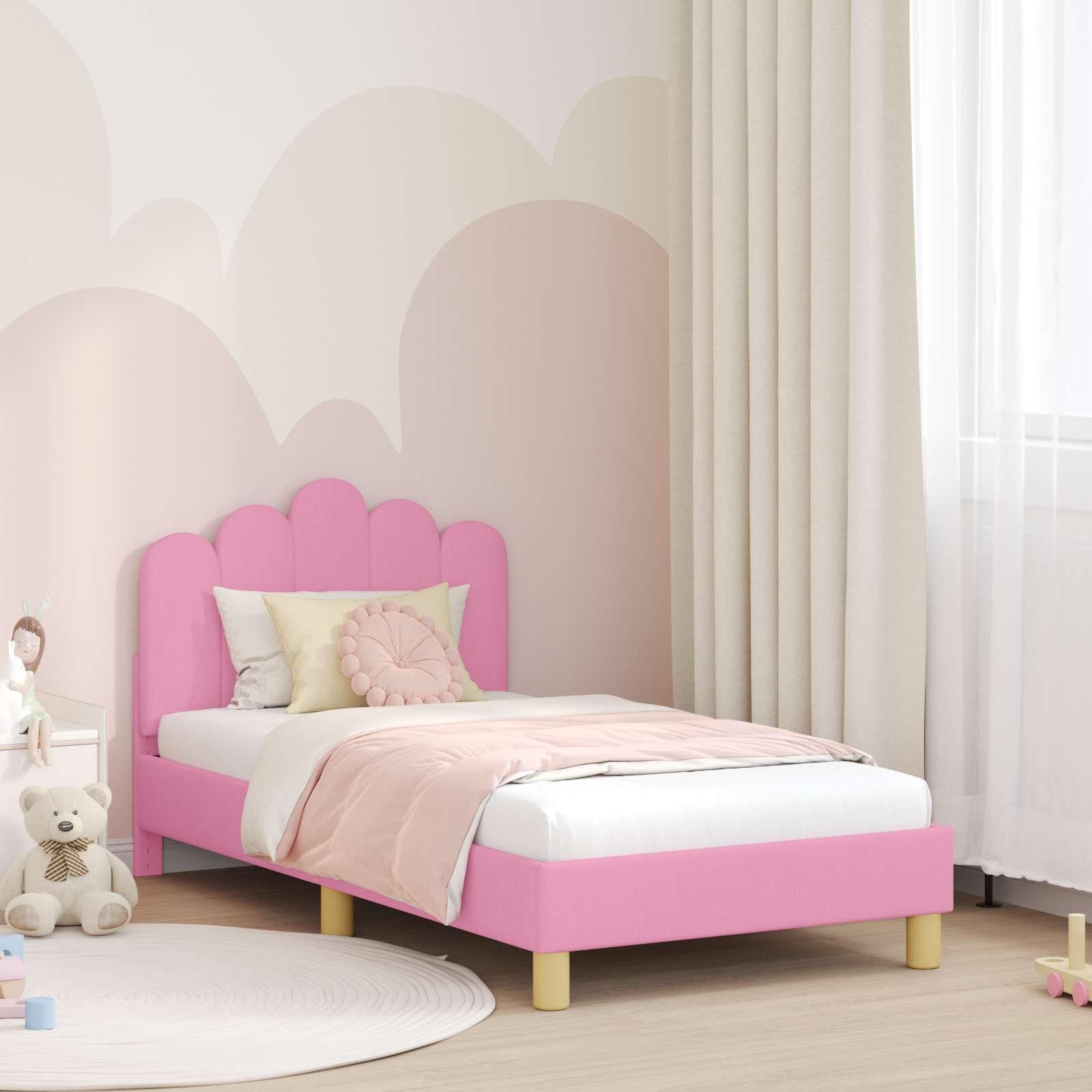 Struttura letto per bambini con testata Rosa 80 x 160 cm 42011047