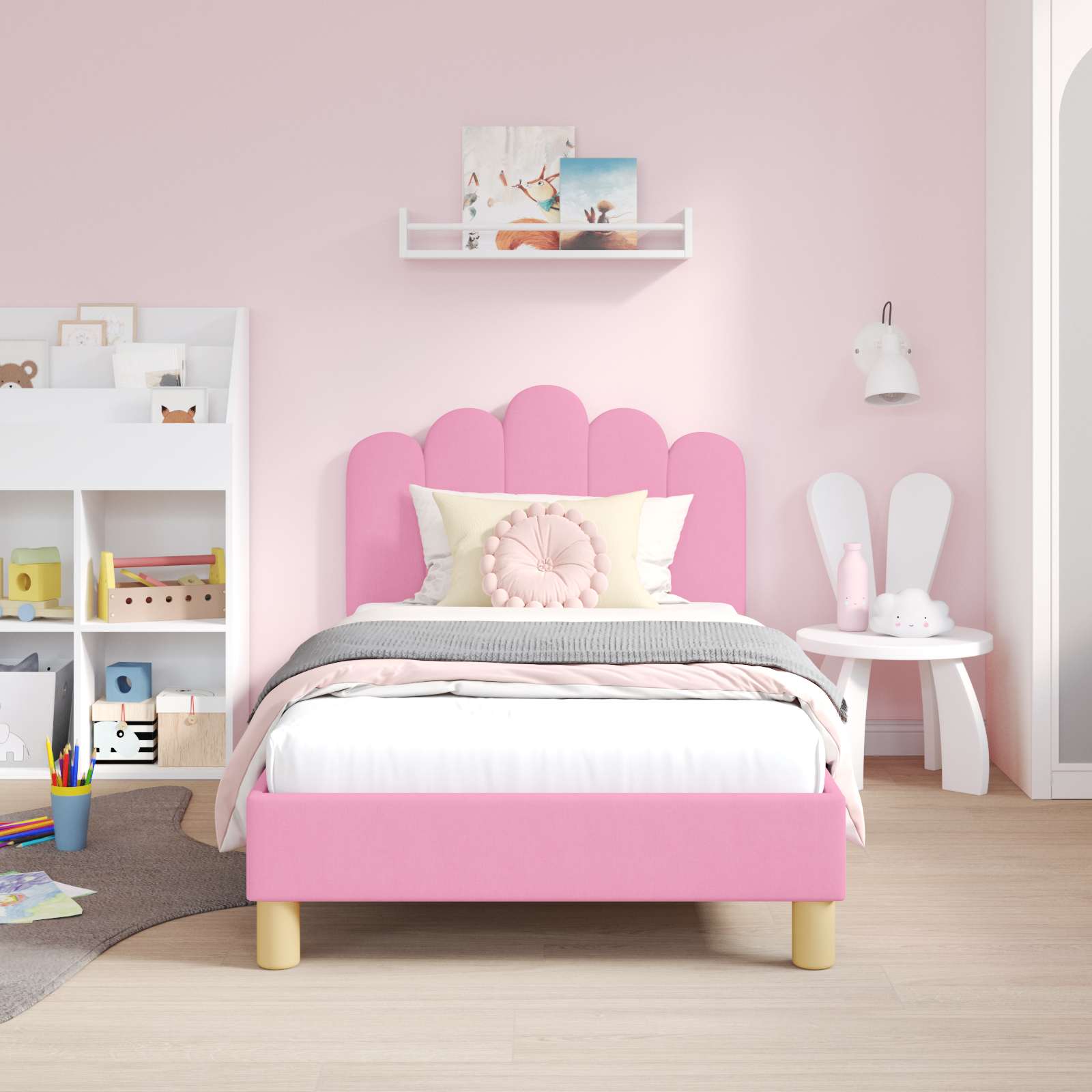 Struttura letto per bambini con testata Rosa 80 x 160 cm 42011047