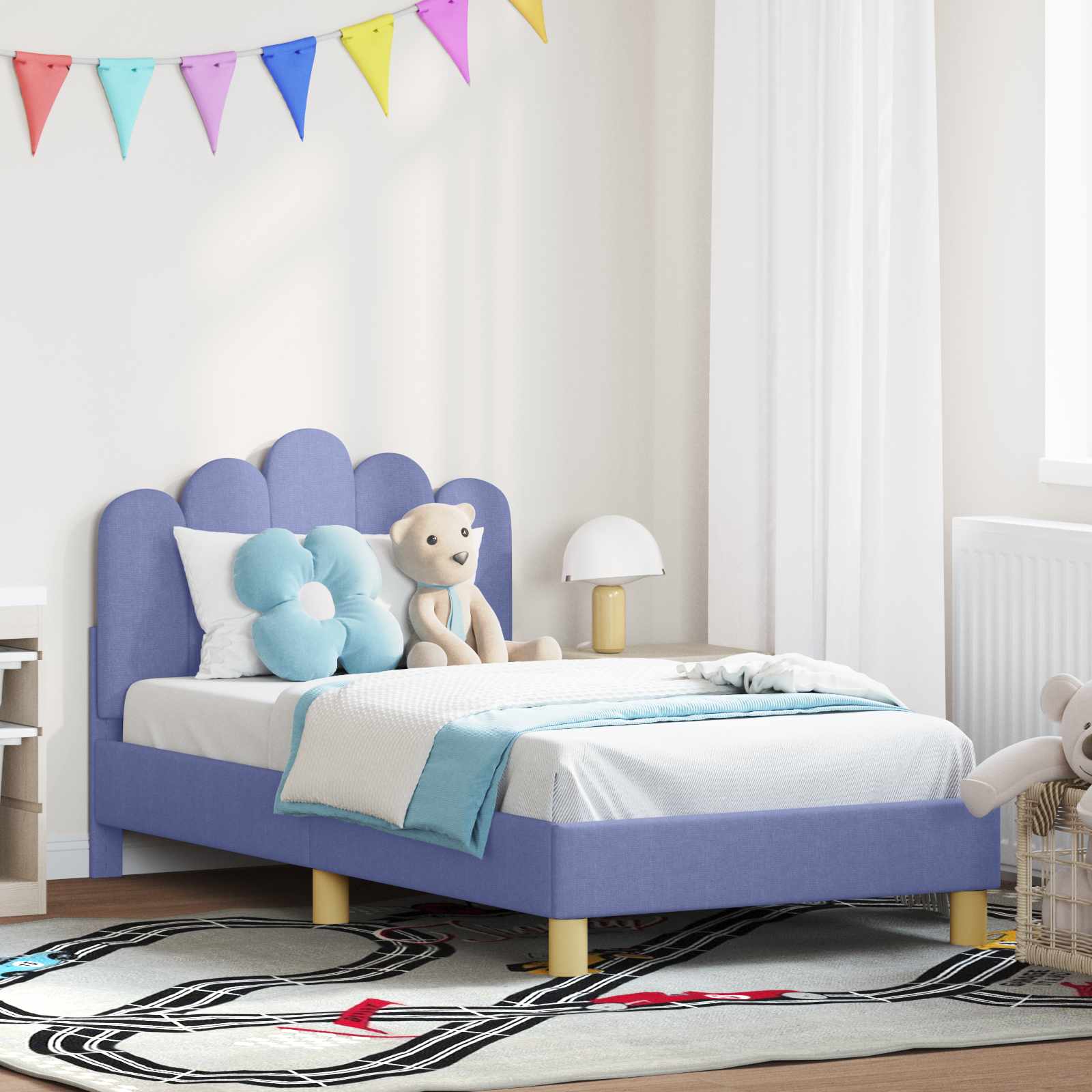 Struttura letto per bambini con testata Blu jeans 80 x 160 cm 42011048