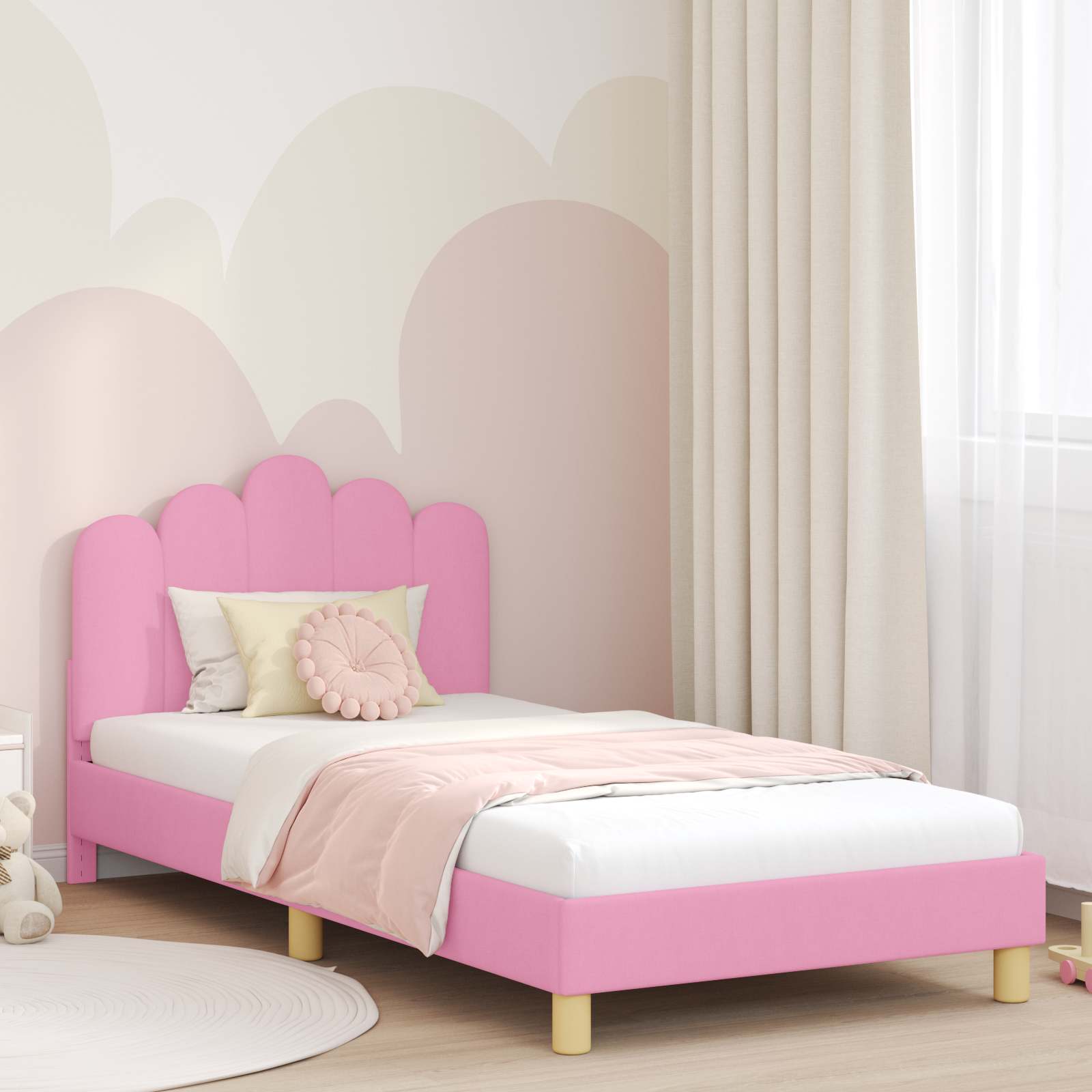 Struttura letto per bambini con testata Rosa 90 x 190 cm 42011057