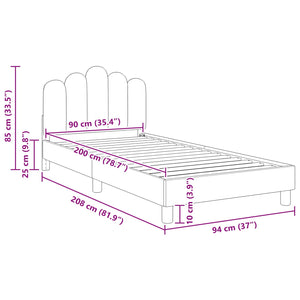 Struttura letto per bambini con testata Nero 90 x 200 cm 42011061