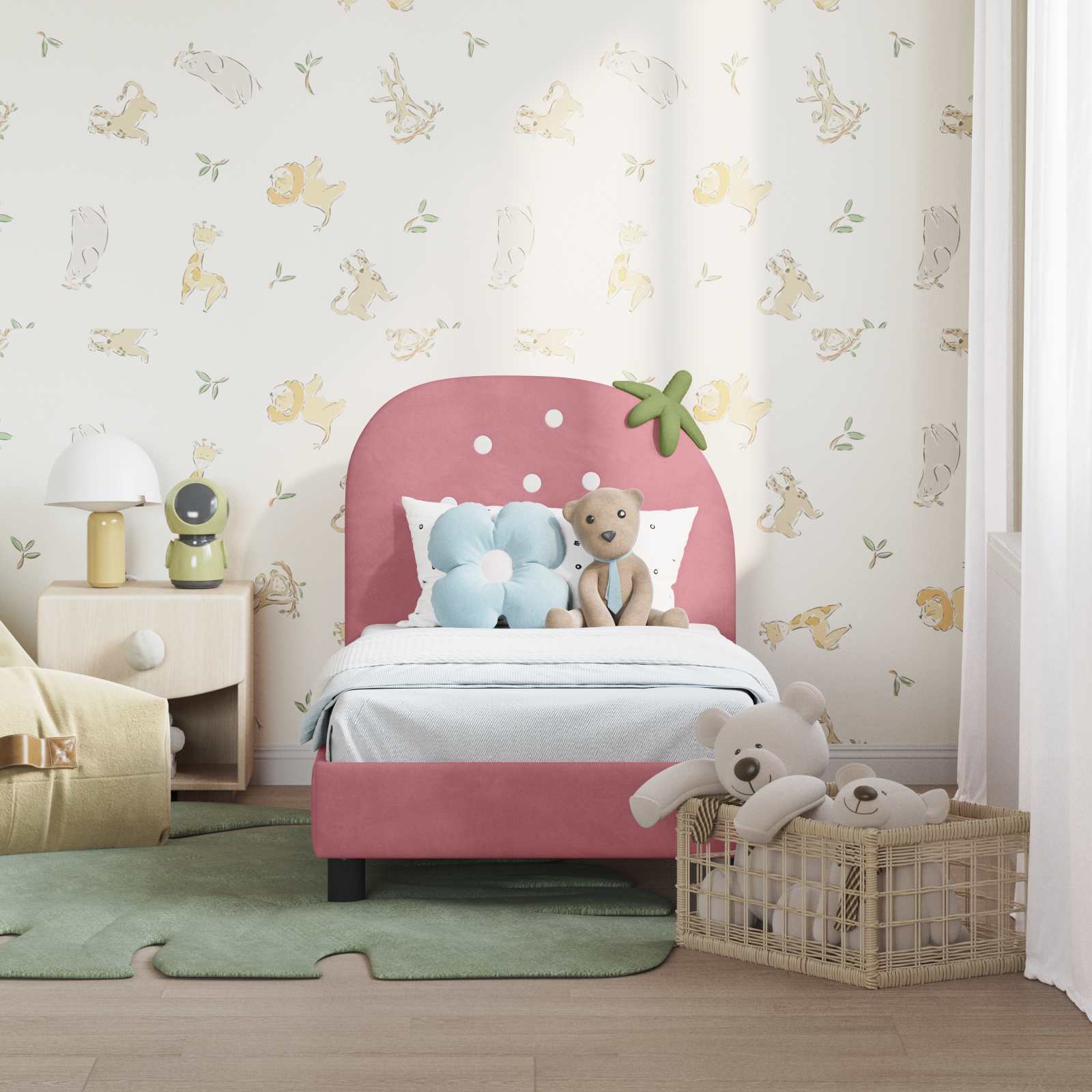 Struttura letto per bambini con testata Rosa 70 x 140 cm 42011064
