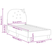 Struttura letto per bambini con testata Rosa 70 x 140 cm 42011064