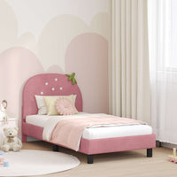 Struttura letto bambini con testata Rosa 80 x 160 cm Velluto 42011065
