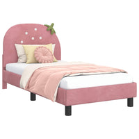 Struttura letto bambini con testata Rosa 80 x 160 cm Velluto 42011065
