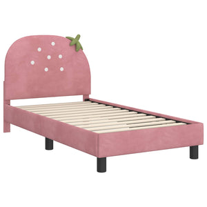 Struttura letto bambini con testata Rosa 80 x 160 cm Velluto 42011065