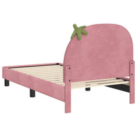 Struttura letto bambini con testata Rosa 80 x 160 cm Velluto 42011065