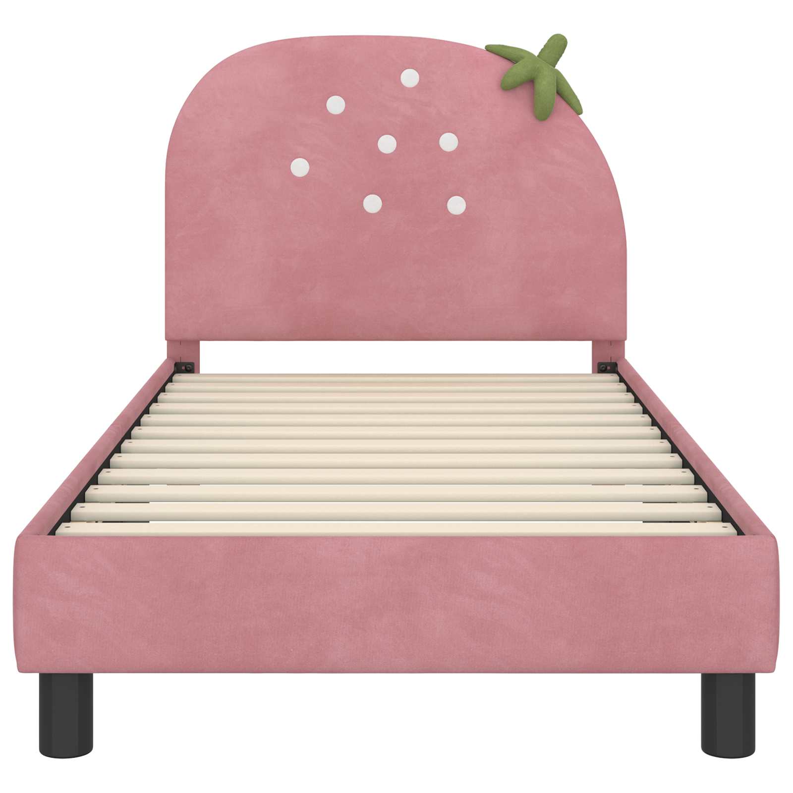 Struttura letto bambini con testata Rosa 80 x 160 cm Velluto 42011065