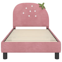 Struttura letto bambini con testata Rosa 80 x 160 cm Velluto 42011065