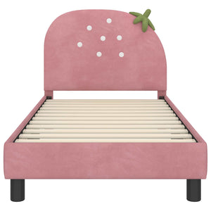 Struttura letto bambini con testata Rosa 80 x 160 cm Velluto 42011065