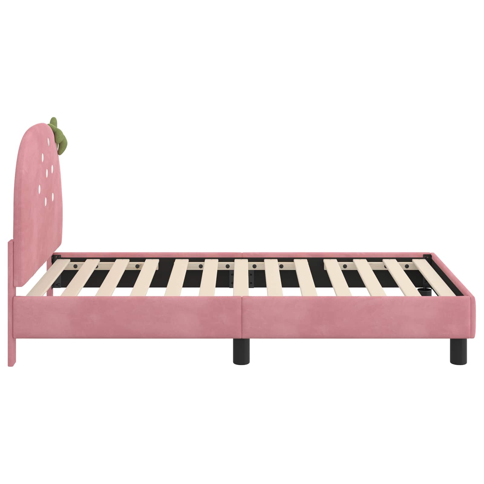 Struttura letto bambini con testata Rosa 80 x 160 cm Velluto 42011065