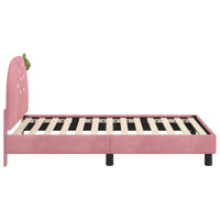 Struttura letto bambini con testata Rosa 80 x 160 cm Velluto 42011065
