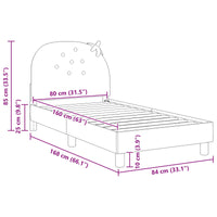 Struttura letto bambini con testata Rosa 80 x 160 cm Velluto 42011065