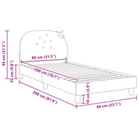 Struttura letto bambini con testata Rosa 80 x 200 cm Velluto 42011066