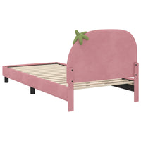 Struttura letto bambini con testata Rosa 90 x 190 cm Velluto 42011067