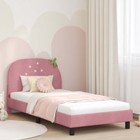 Struttura letto bambini con testata Rosa 90 x 200 cm Velluto 42011068