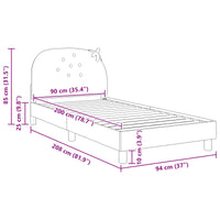 Struttura letto bambini con testata Rosa 90 x 200 cm Velluto 42011068